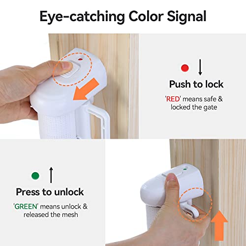 COMOMY Retractable Mesh Baby Gate 71" (White) - Kidsy