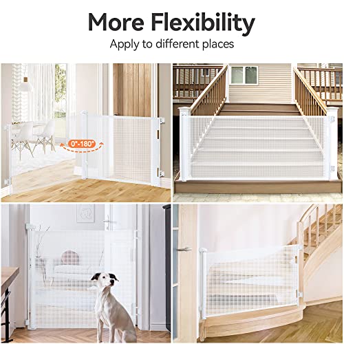 COMOMY Retractable Mesh Baby Gate 71" (White) - Kidsy