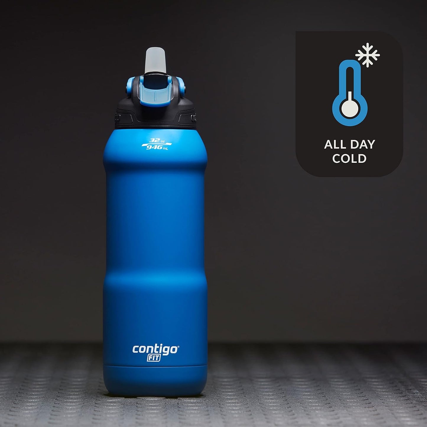 Contigo Fit Autospout Water Bottle, 32 oz (Blue/Black) - Kidsy