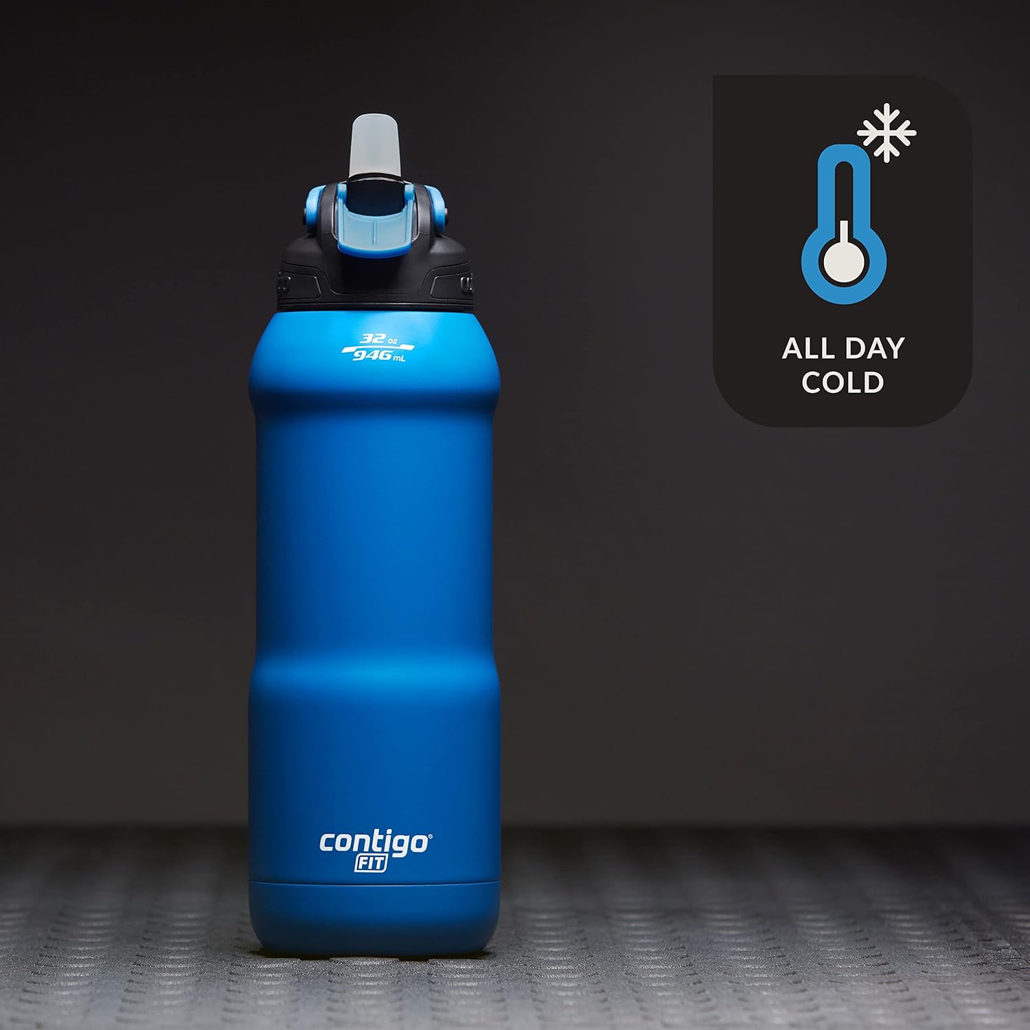 Contigo Fit Autospout Water Bottle, 32 oz (Blue/Black) - Kidsy