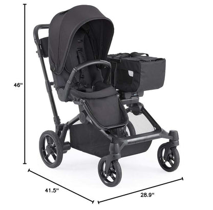 Contours Element Side - by - Side Convertible Toddler and Baby Stroller Single - to - Double (Stealth Black) - Kidsy