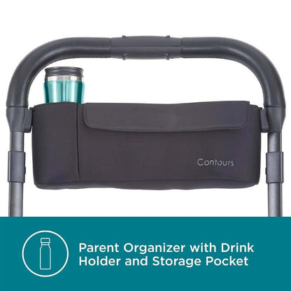 Contours Element Side - by - Side Convertible Toddler and Baby Stroller Single - to - Double (Stealth Black) - Kidsy