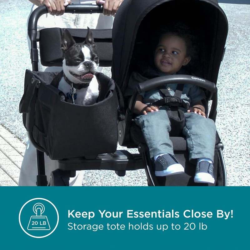 Contours Element Side - by - Side Convertible Toddler and Baby Stroller Single - to - Double (Stealth Black) - Kidsy