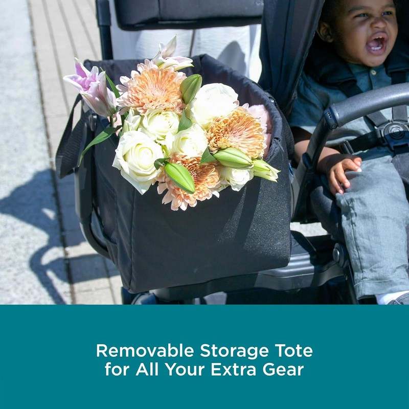 Contours Element Side - by - Side Convertible Toddler and Baby Stroller Single - to - Double (Stealth Black) - Kidsy