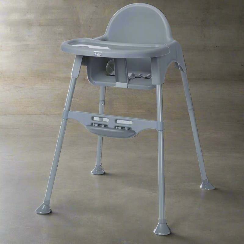 Cosco Kids Canteen Lightweight High Chair with Adjustable Tray (Mono Grey)