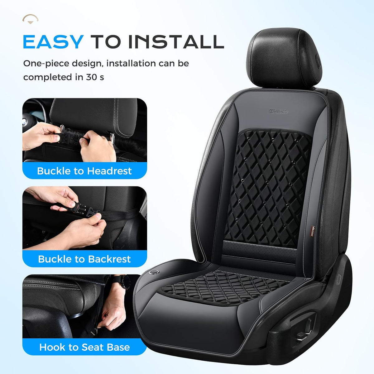 Coverado 2026 Upgraded Airflow Cooling Car Seat Cover (Deep Black) - Kidsy