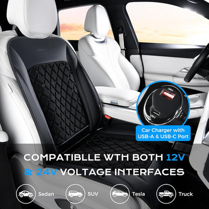 Coverado 2026 Upgraded Airflow Cooling Car Seat Cover (Deep Black) - Kidsy