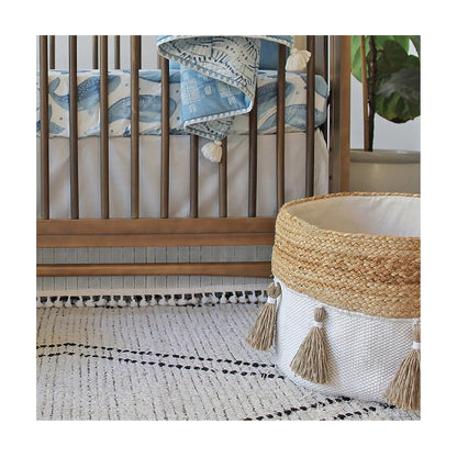 Crane Baby Boho Safari Nursery Storage Bin – 13 × 12 Inch (Beige) - Kidsy