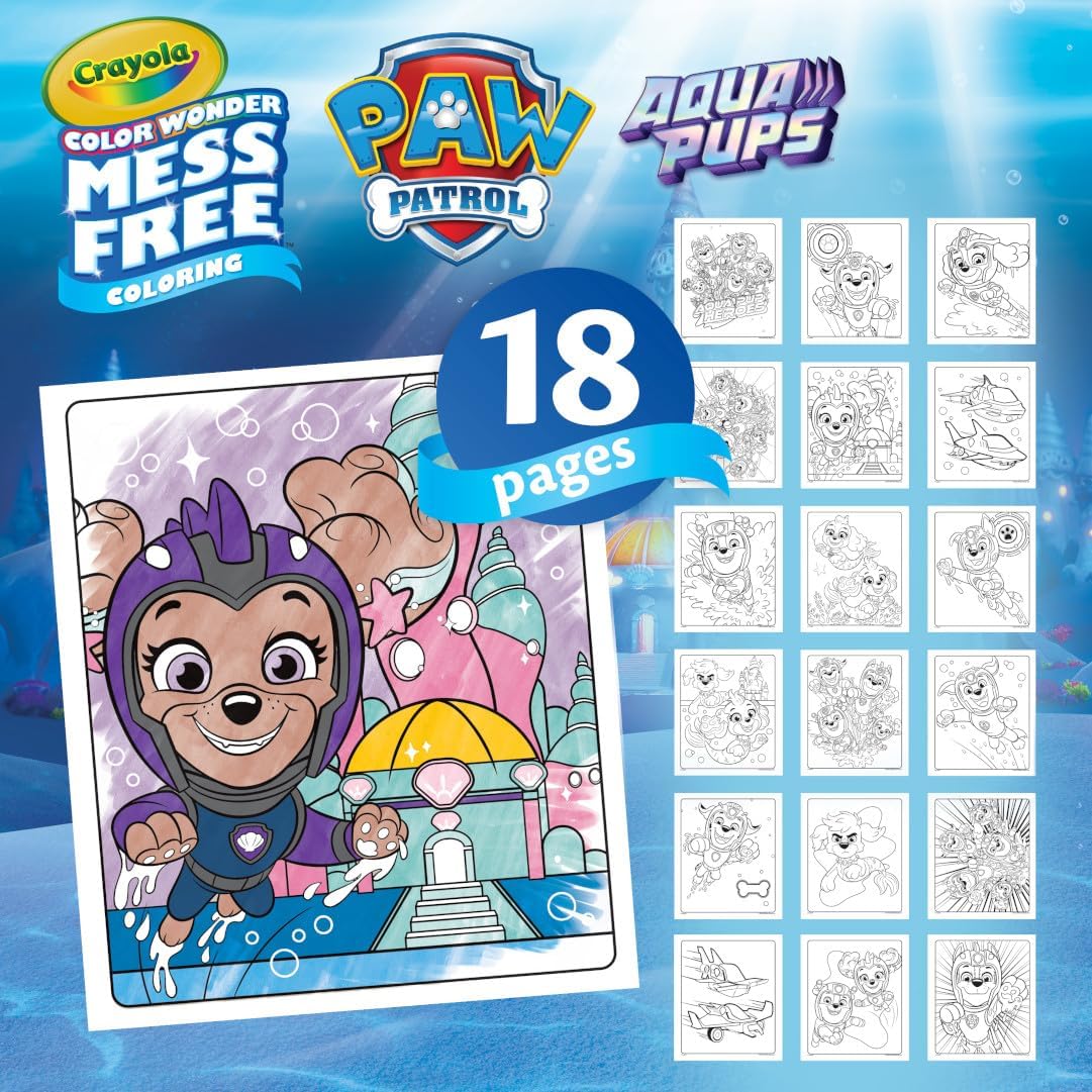 Crayola PAW Patrol Aqua Pups Color Wonder Coloring Set (Multi) - Kidsy