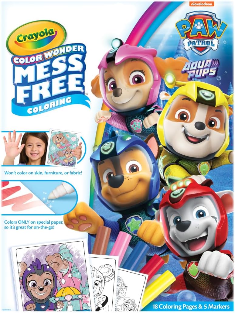 Crayola PAW Patrol Aqua Pups Color Wonder Coloring Set (Multi) - Kidsy