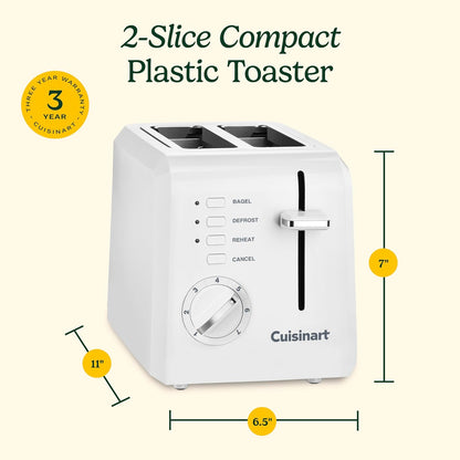 Cuisinart CPT - 122 2 - Slice Compact Toaster (White) - Kidsy