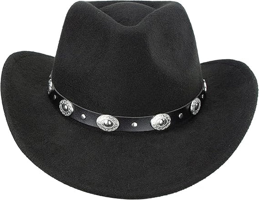 CXQRR Cowboy Hat with Removable Belt (Black) - Kidsy