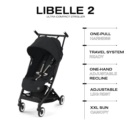 Cybex Libelle Lightweight Travel Baby Stroller (Magic Black) - Kidsy