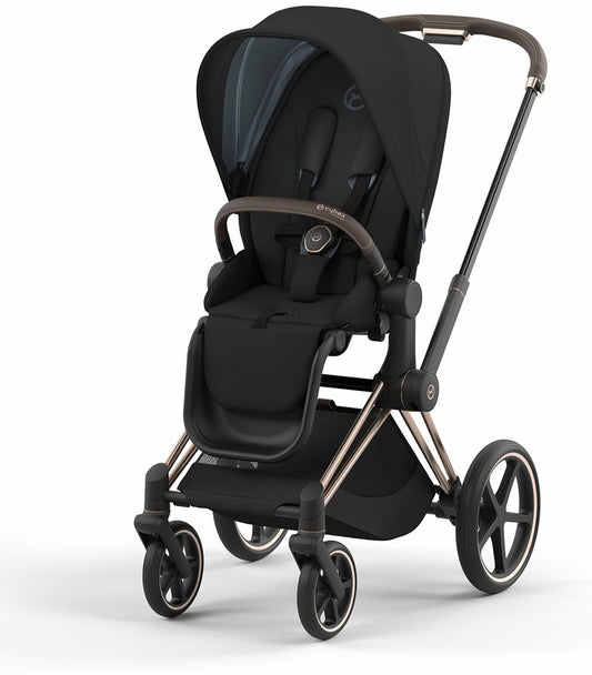 Cybex Priam 4 Stroller (One Box) Rose Gold Frame Deep Black