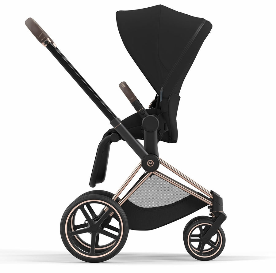 Cybex Priam 4 Stroller (One Box) Rose Gold Frame Deep Black