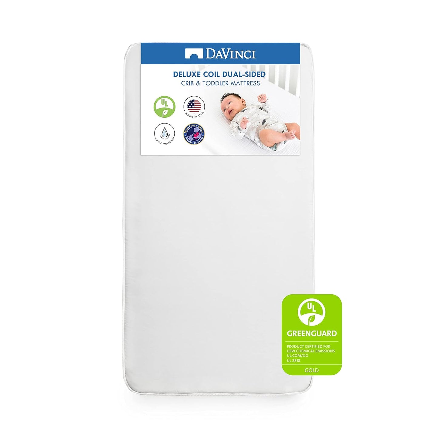 DaVinci Pure Core Memory Foam Baby Crib Mattress (White) - Kidsy