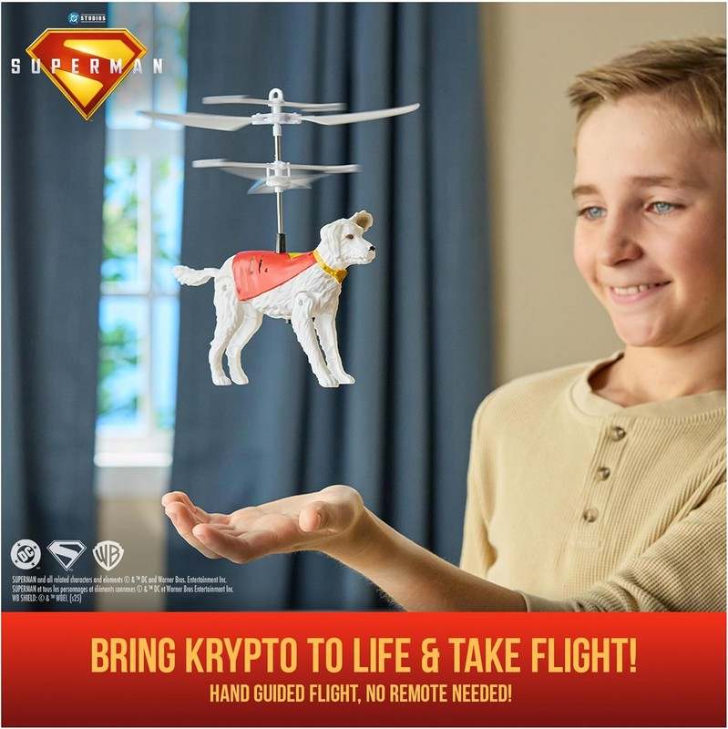DC Comics, Superman Up in The Sky! Flying Krypto, RC Toys and Remote Control Toys for Kids, 7.5 - Inch Hovering Superdog - Kidsy