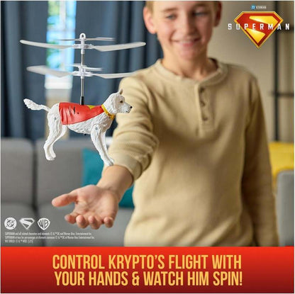 DC Comics, Superman Up in The Sky! Flying Krypto, RC Toys and Remote Control Toys for Kids, 7.5 - Inch Hovering Superdog - Kidsy