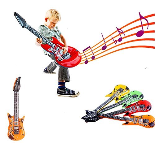 DECORA 35 Inch Inflatable Rock Star Guitar - Pack of 5 - Kidsy
