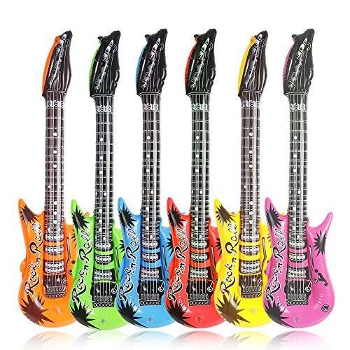 DECORA 35 Inch Inflatable Rock Star Guitar - Pack of 5