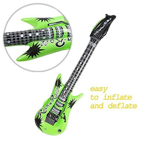 DECORA 35 Inch Inflatable Rock Star Guitar - Pack of 5 - Kidsy