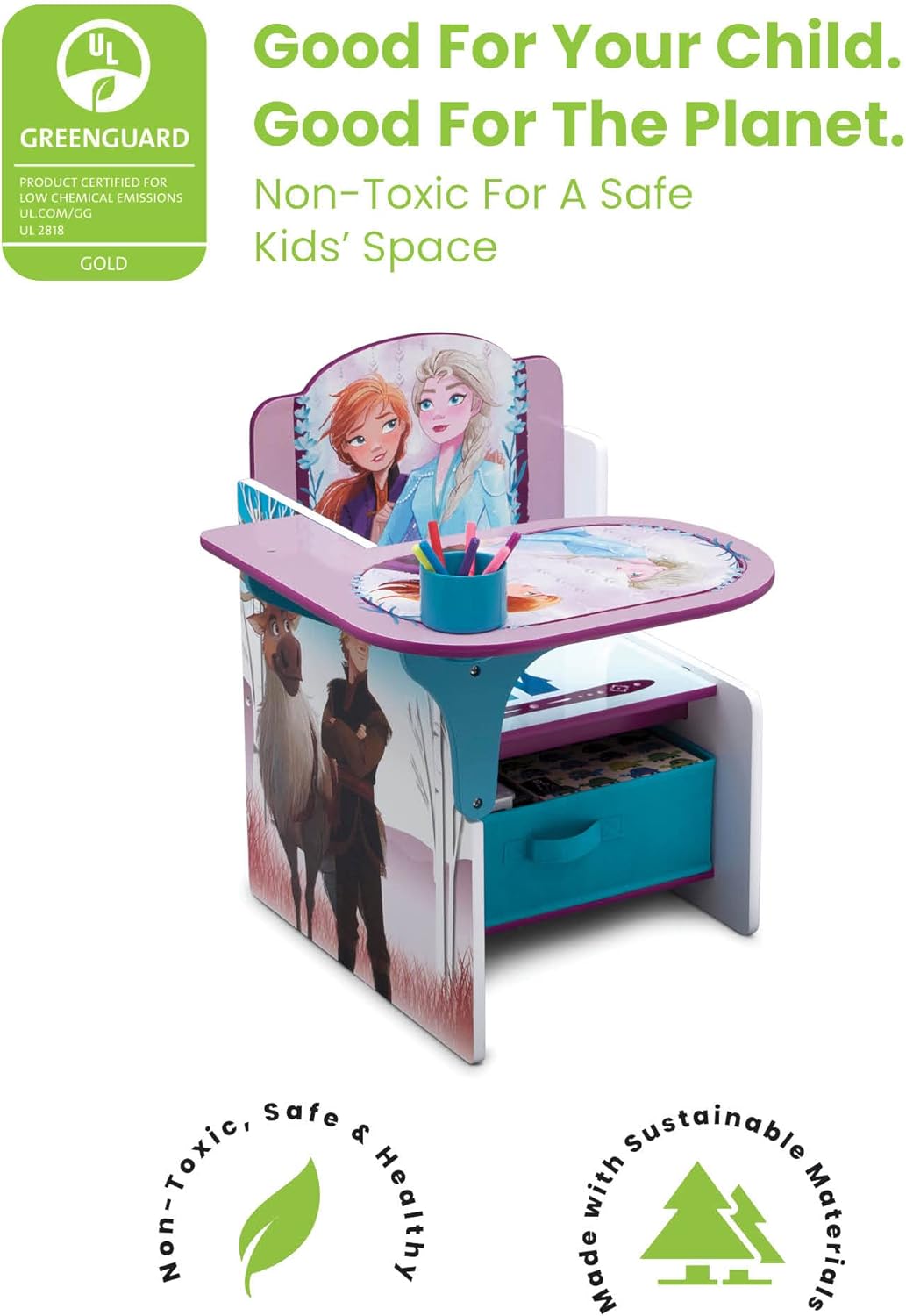 Delta Children Chair Desk with Storage Bin (Disney Frozen II) - Kidsy