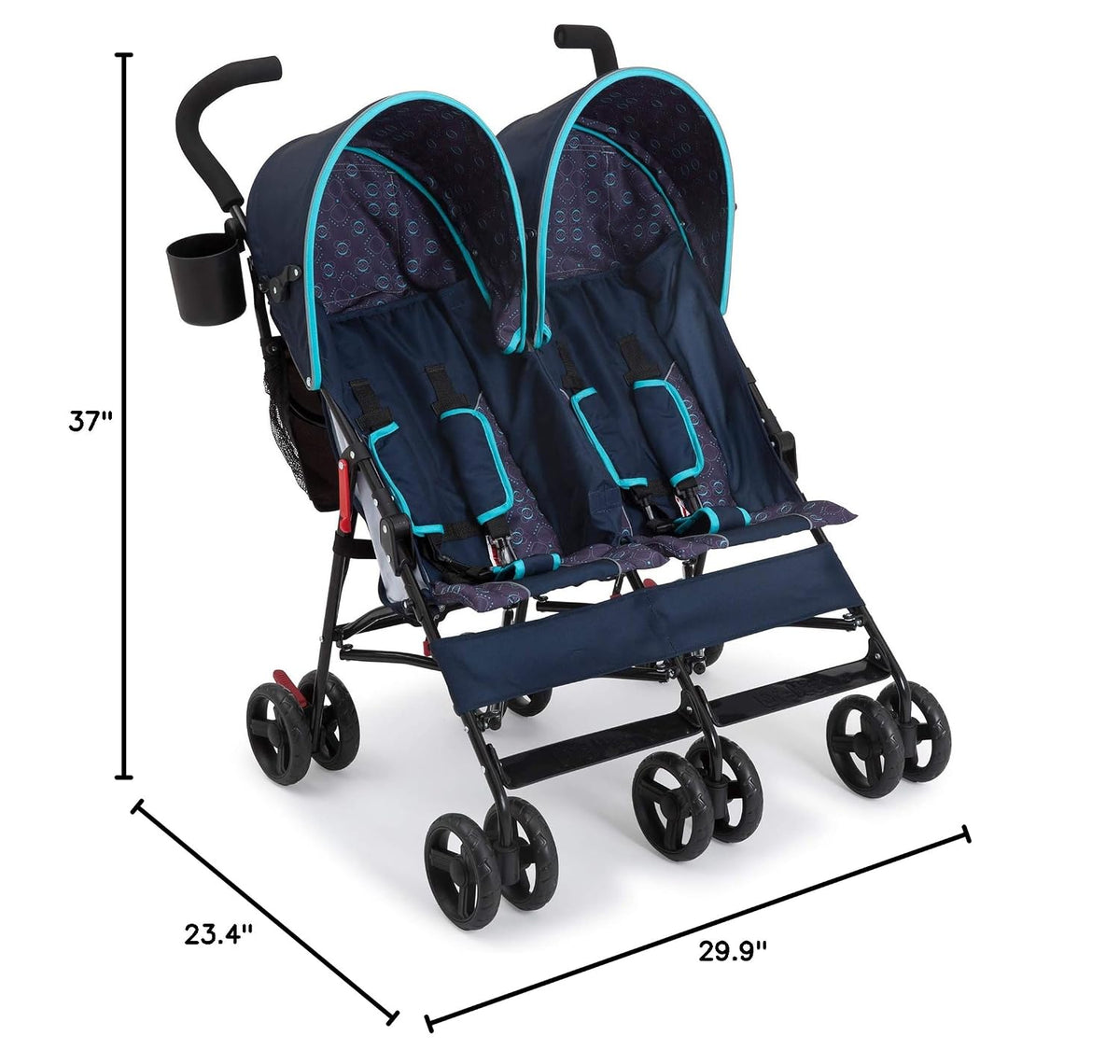Delta Children LX Side by Side Double Stroller (Night Sky) - Kidsy