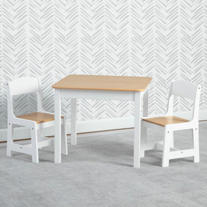Delta Children MySize Kids Wood Table and Chair Set (Bianca White/Natural) - Kidsy