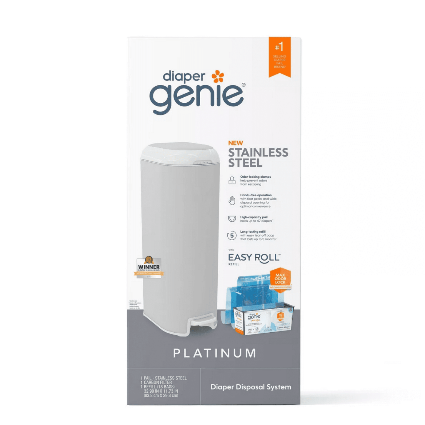 Diaper Genie Platinum Pail (Stone Grey) - Kidsy