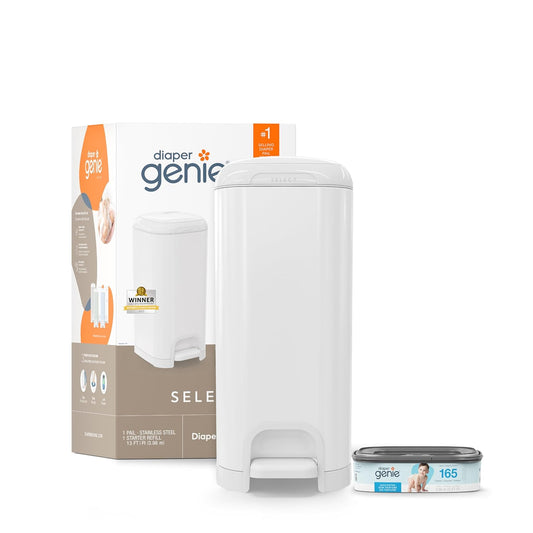 Diaper Genie Select Pail is Made of Durable Stainless Steel - Kidsy