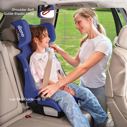 Diono Airi Lightweight High Back Booster Seat, 40–100 lbs (Blue) - Kidsy