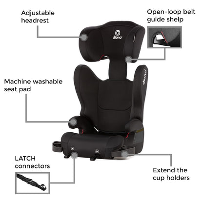 Diono Cambria LE, 2-in-1 Belt Positioning Booster Seat (Black) - Kidsy