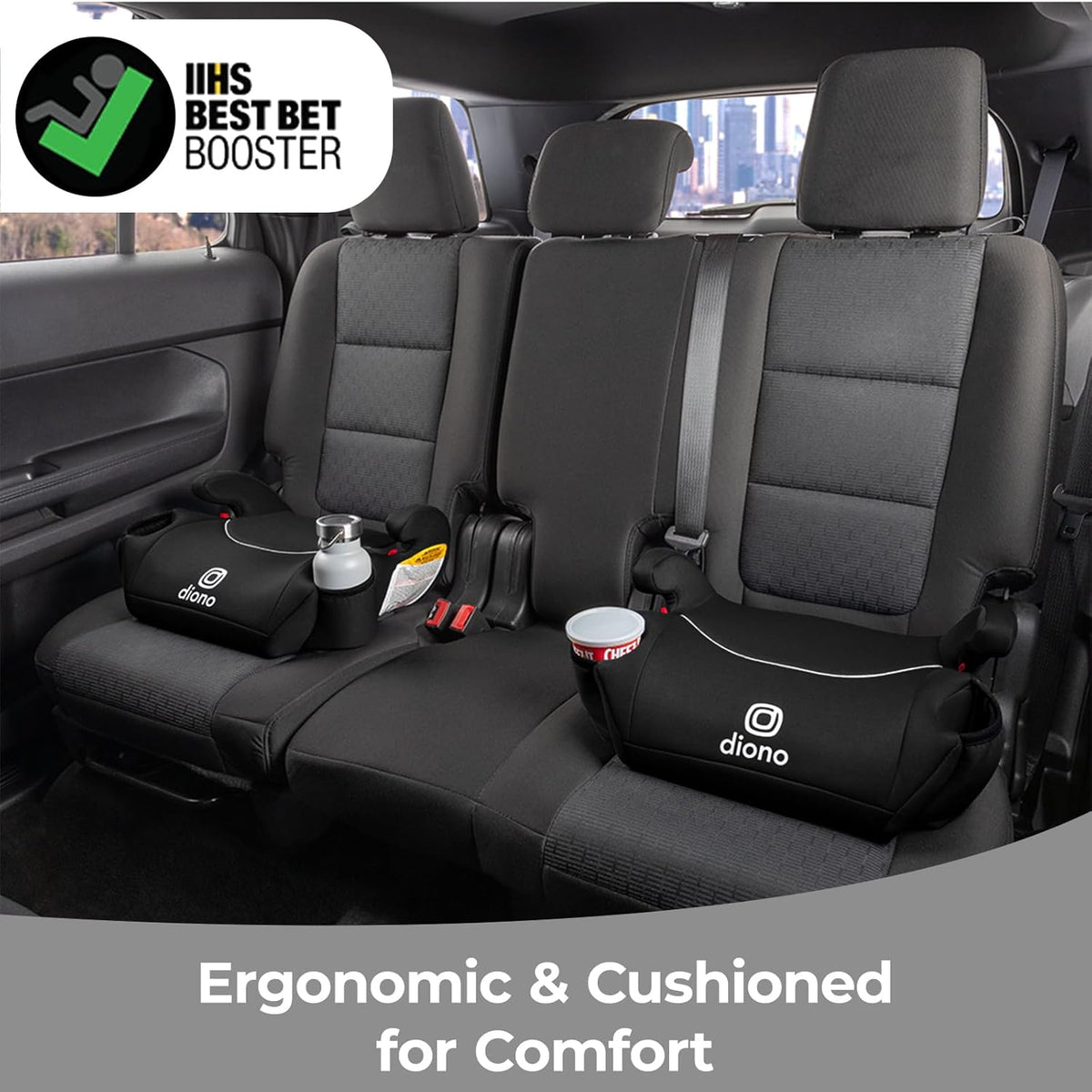 Diono Solana Backless Booster Car Seat (Black) - Kidsy