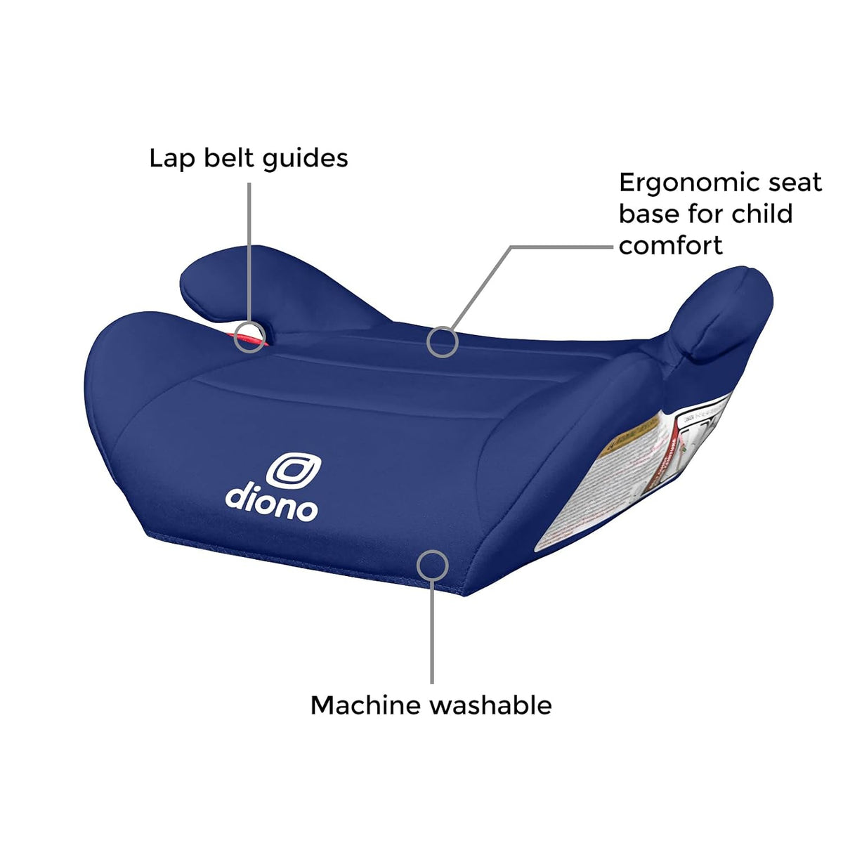 Diono Solana Lite Backless Booster Car Seat, 40-100 lbs (Blue Surge) - Kidsy