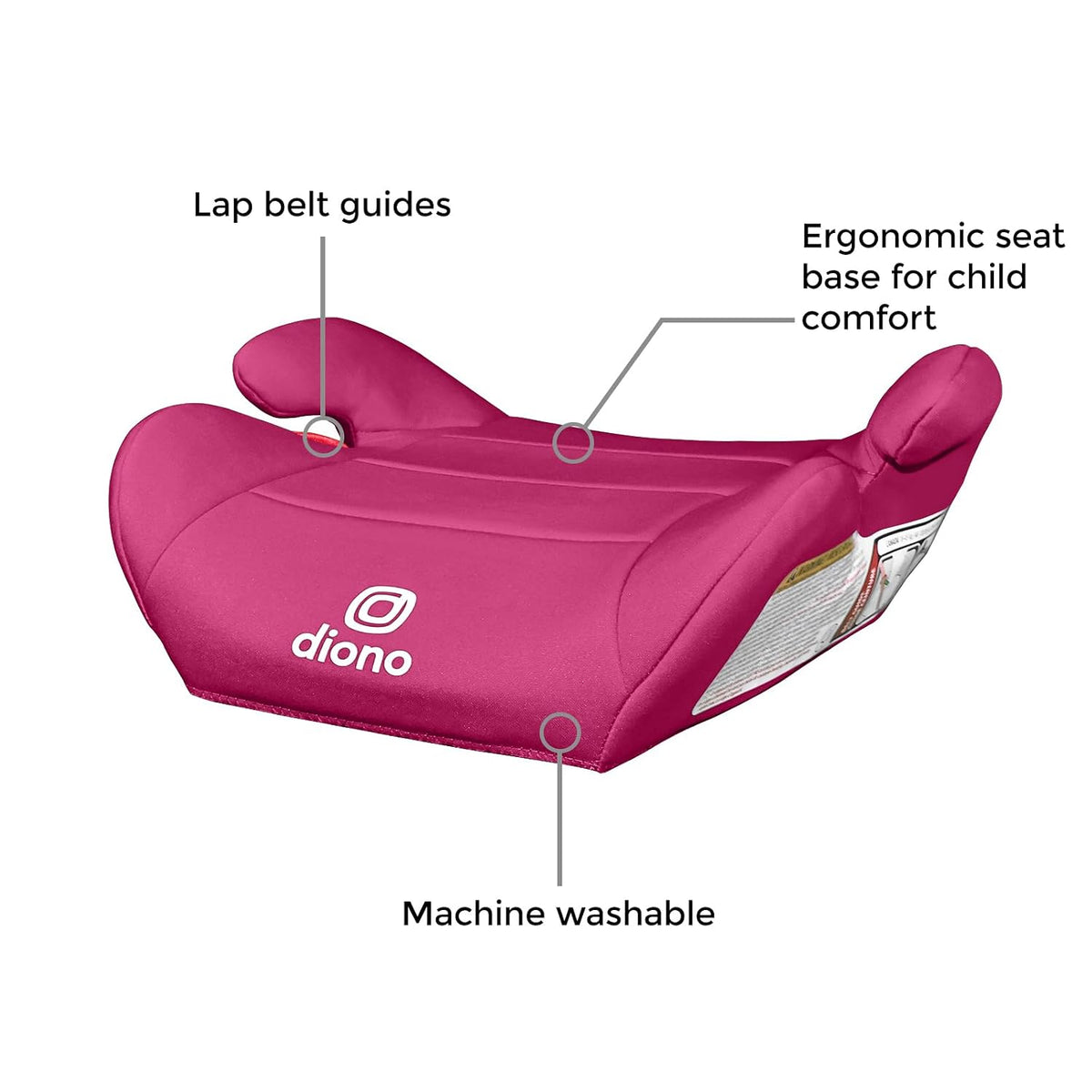 Diono Solana Lite Backless Booster Car Seat (Pink Cotton Candy) - Kidsy