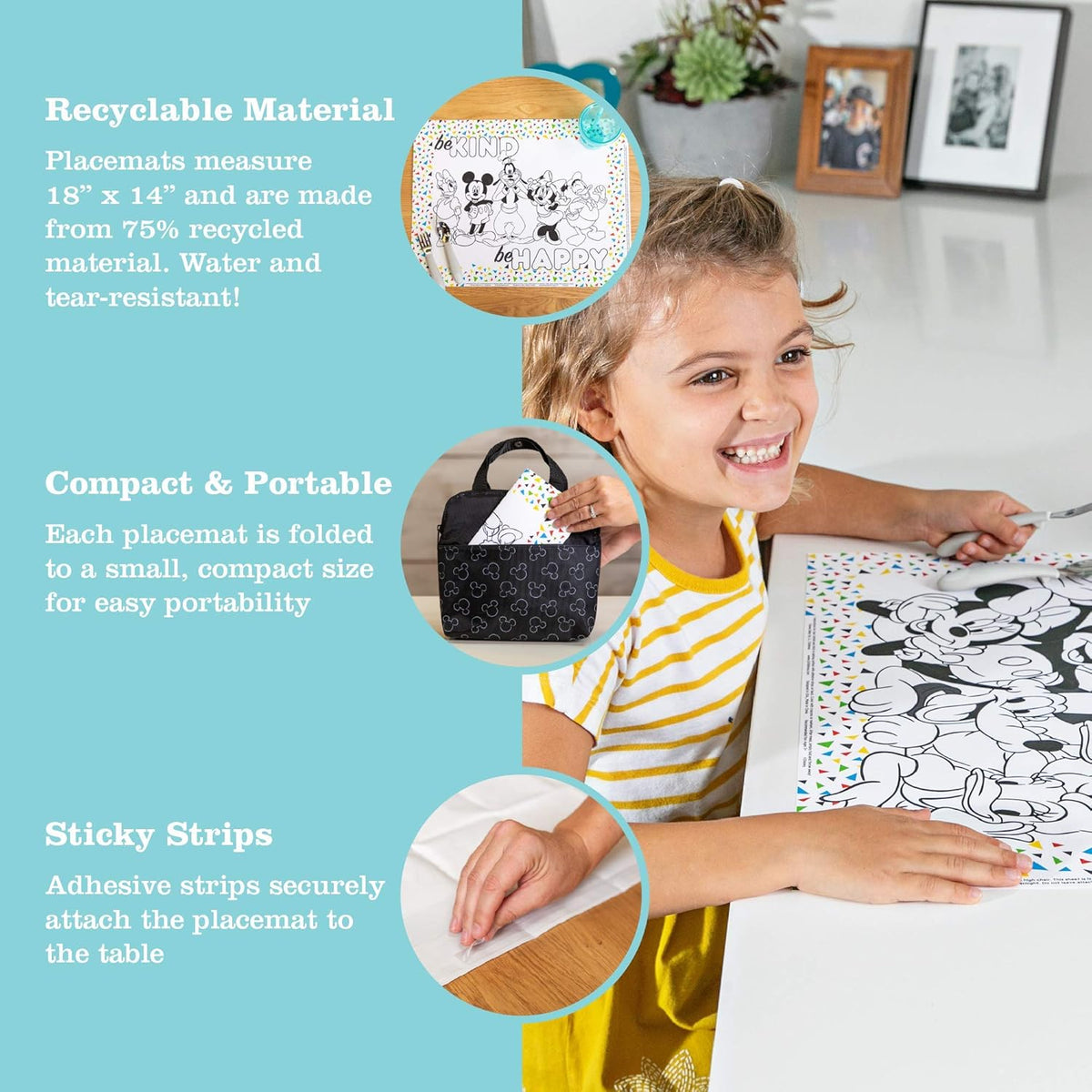 Disney Baby by J.L. Childress ColorMe Disposable Placemats - Kidsy
