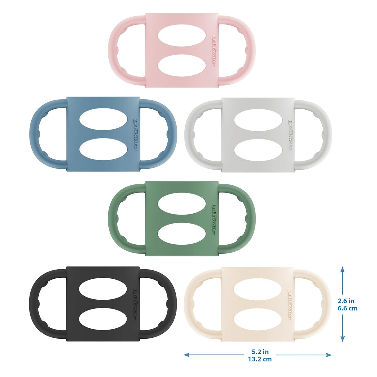 Dr. Brown's Narrow Baby Bottle Handles, 100% Silicone, Easy Grip 3 - Pack, 4m+(Black/Ecru/Pink) - Kidsy