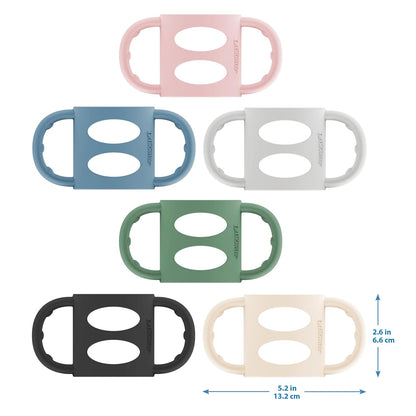 Dr. Brown's Narrow Baby Bottle Handles, 100% Silicone, Easy Grip 3 - Pack, 4m+(Black/Ecru/Pink) - Kidsy