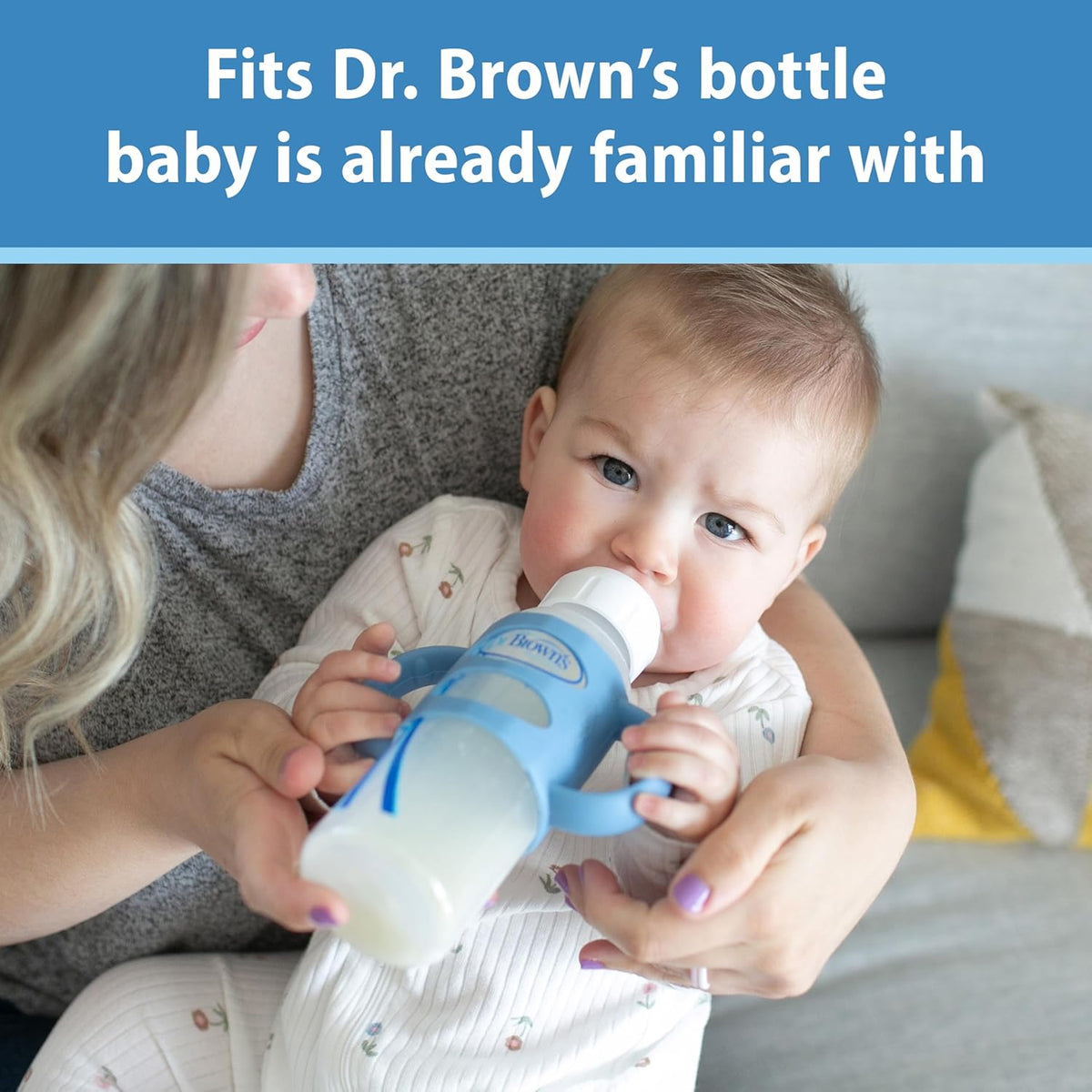 Dr. Brown's Narrow Baby Bottle Handles, 100% Silicone, Easy Grip 3 - Pack, 4m+(Black/Ecru/Pink) - Kidsy