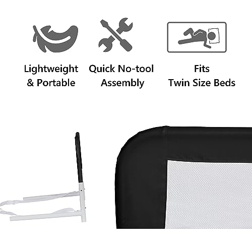 Dream On Me Adjustable Mesh Bed Rail (Black) - Kidsy