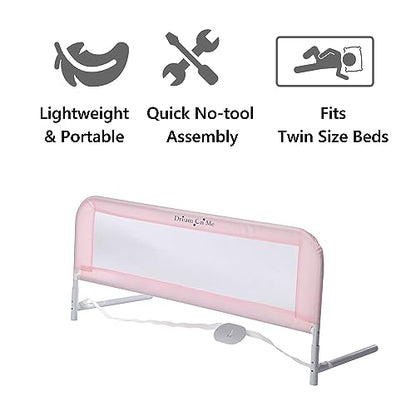Dream On Me Adjustable Mesh Bed Rail (Pink) - Kidsy