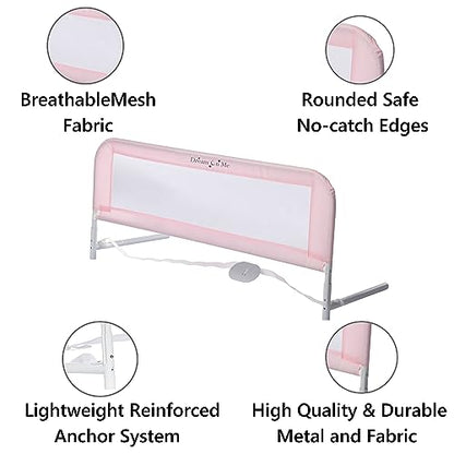 Dream On Me Adjustable Mesh Bed Rail (Pink) - Kidsy