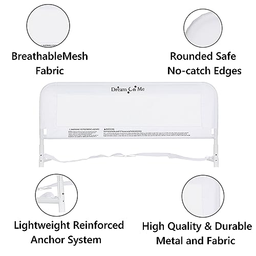 Dream On Me Adjustable Mesh Bed Rail (White) - Kidsy
