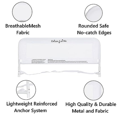 Dream On Me Adjustable Mesh Bed Rail (White) - Kidsy