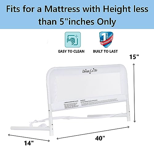 Dream On Me Adjustable Mesh Bed Rail (White) - Kidsy