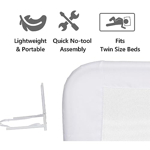 Dream On Me Adjustable Mesh Bed Rail (White) - Kidsy
