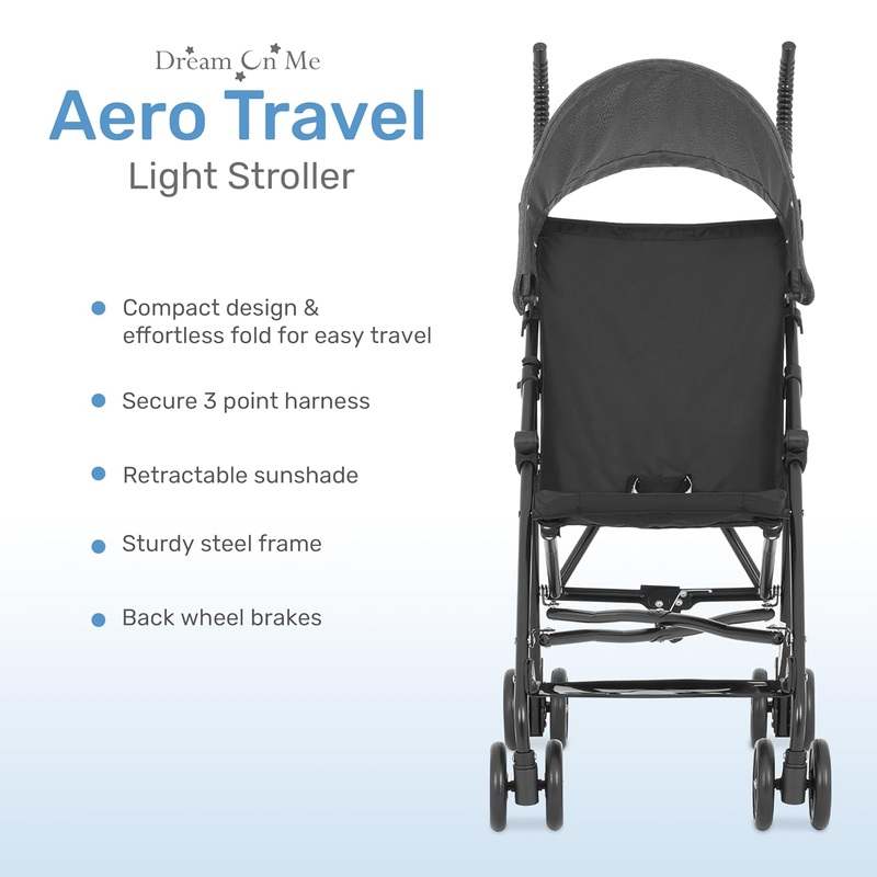 Dream On Me Aero Lightweight Umbrella Stroller (Black) - Kidsy