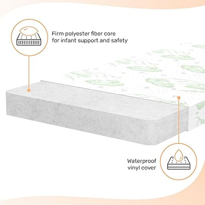 Dream On Me Aster 3" Fiber Mini Crib Mattress (Green Vinyl) - Kidsy