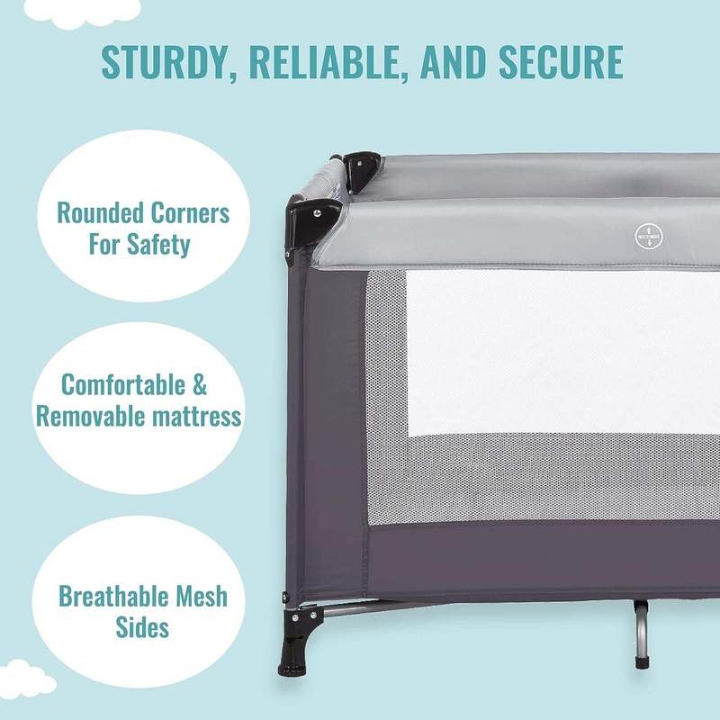 Dream on Me Baby Nest Portable Play Yard (Grey) - Kidsy