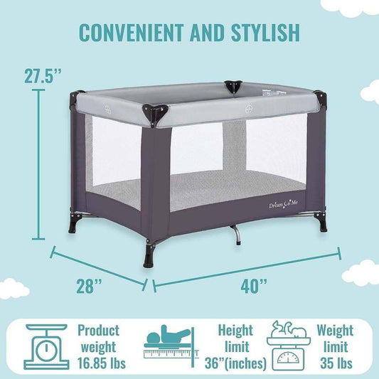 Dream on Me Baby Nest Portable Play Yard (Grey) - Kidsy